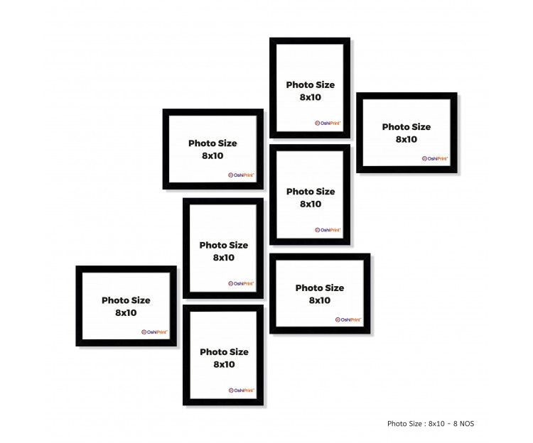 Set of 8 Collage Photo Frames (8 Pcs8X10 Inch), Black Wall Collage